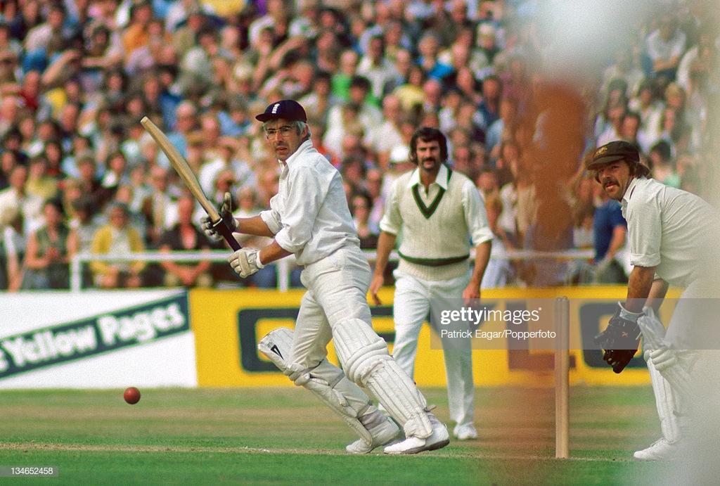 David Steele Batting With Dennis Lillee In The Background And