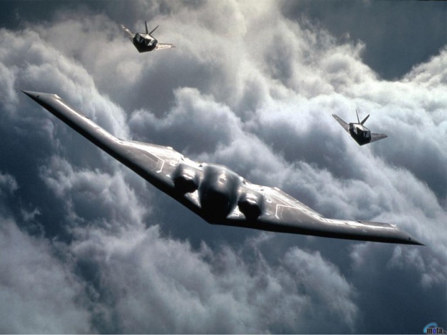 Wallpaper B Spirt Stealth Bomber With Two Lockheed F Nighthawk