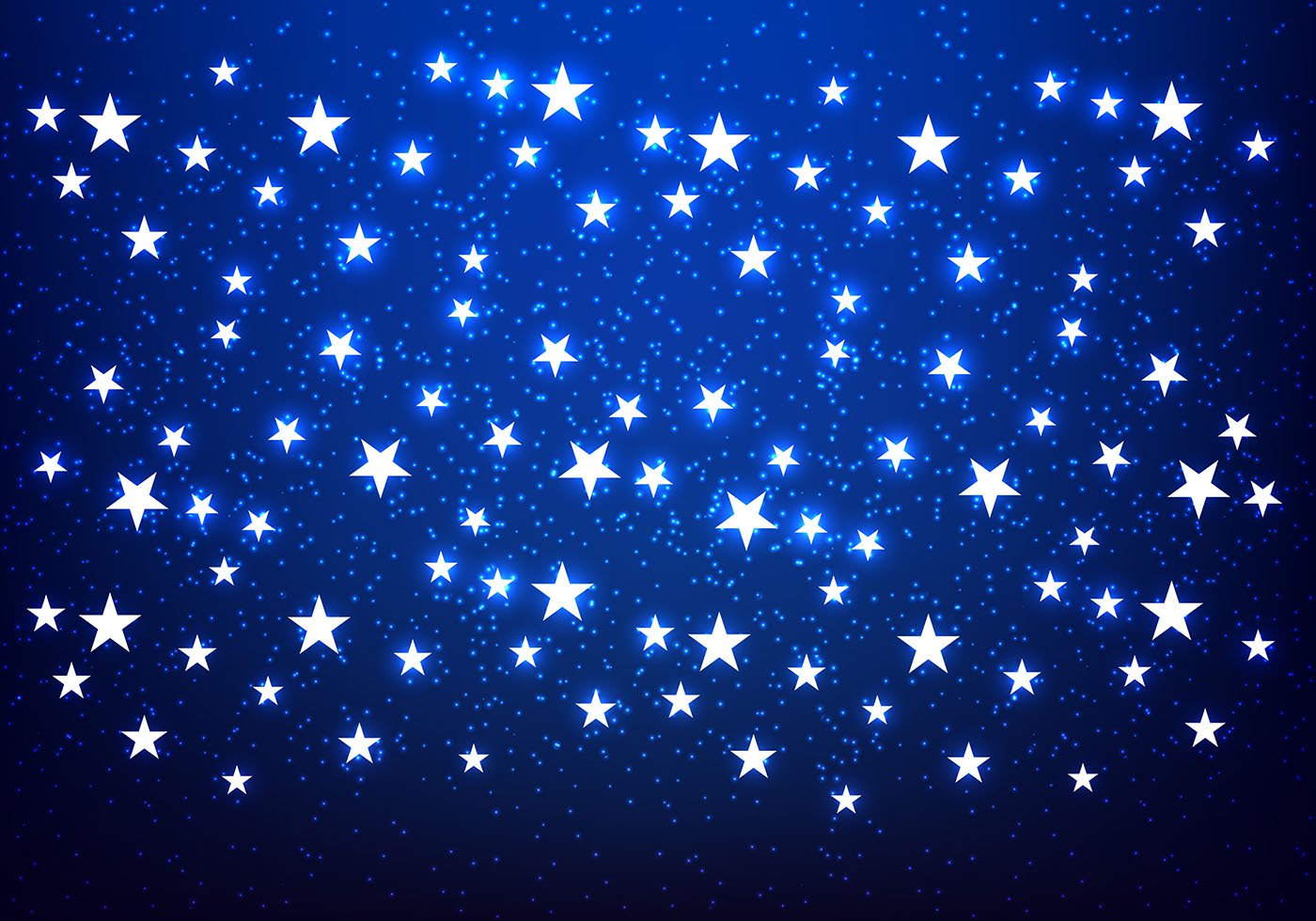 Shiny Stars Blue Background Vector