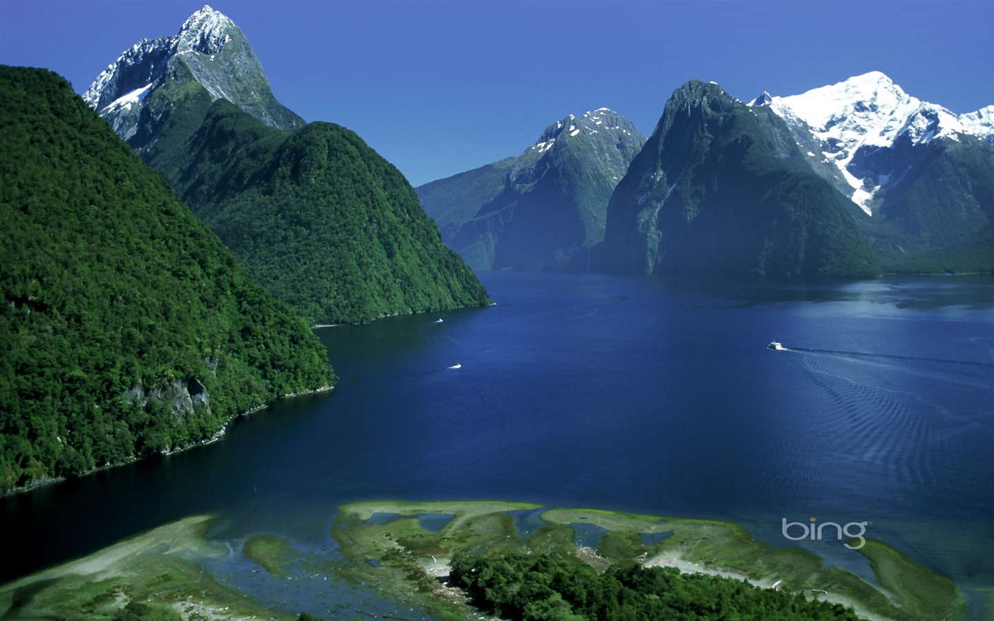 Bing Themes Mountains Clear Water Blue Sky Widescreen HD Wallpaper