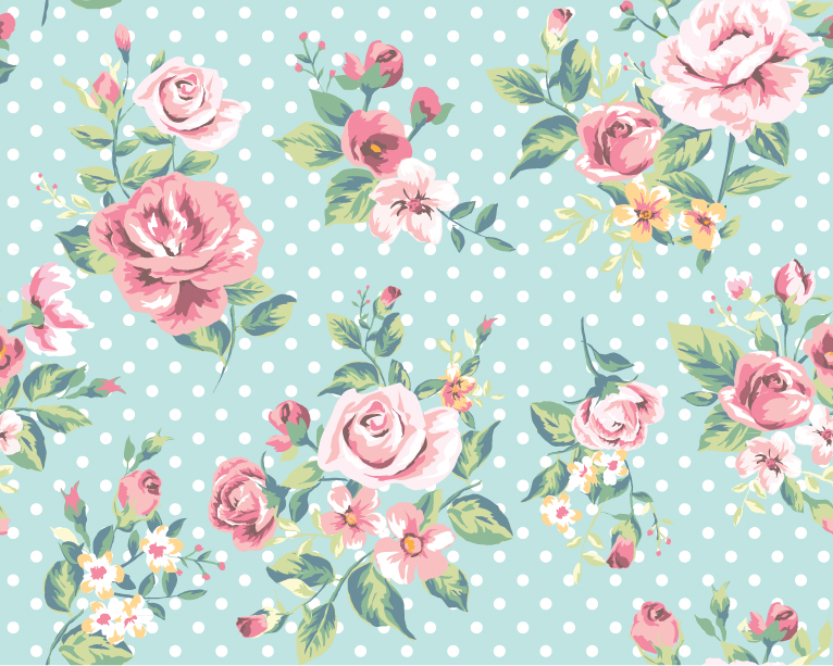 Rose Pattern Background Vector Graphic