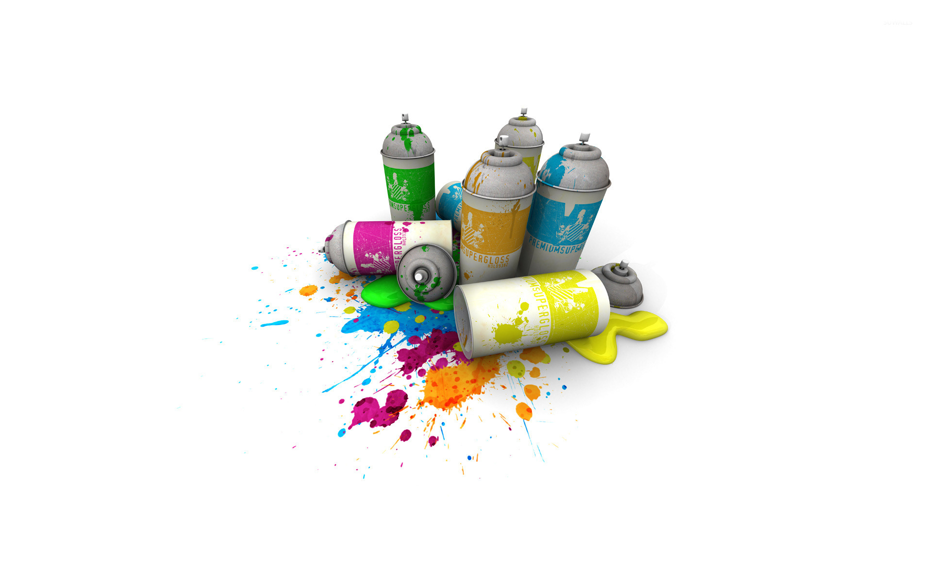 Spray Paint Cans Wallpaper Digital Art