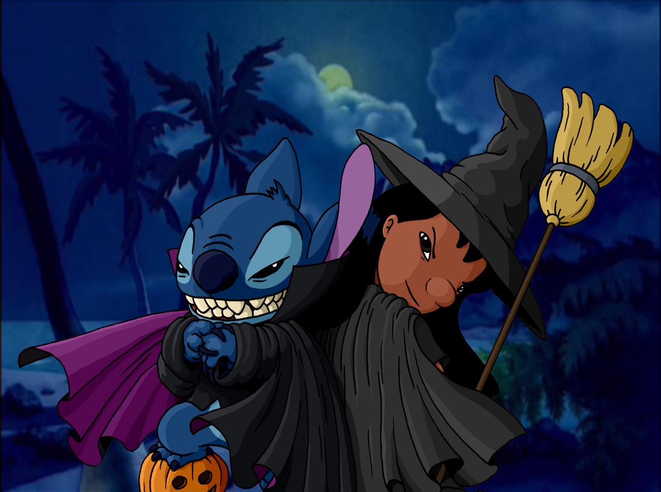 Lilo And Stitch Halloween HD Desktop Wallpaper Online
