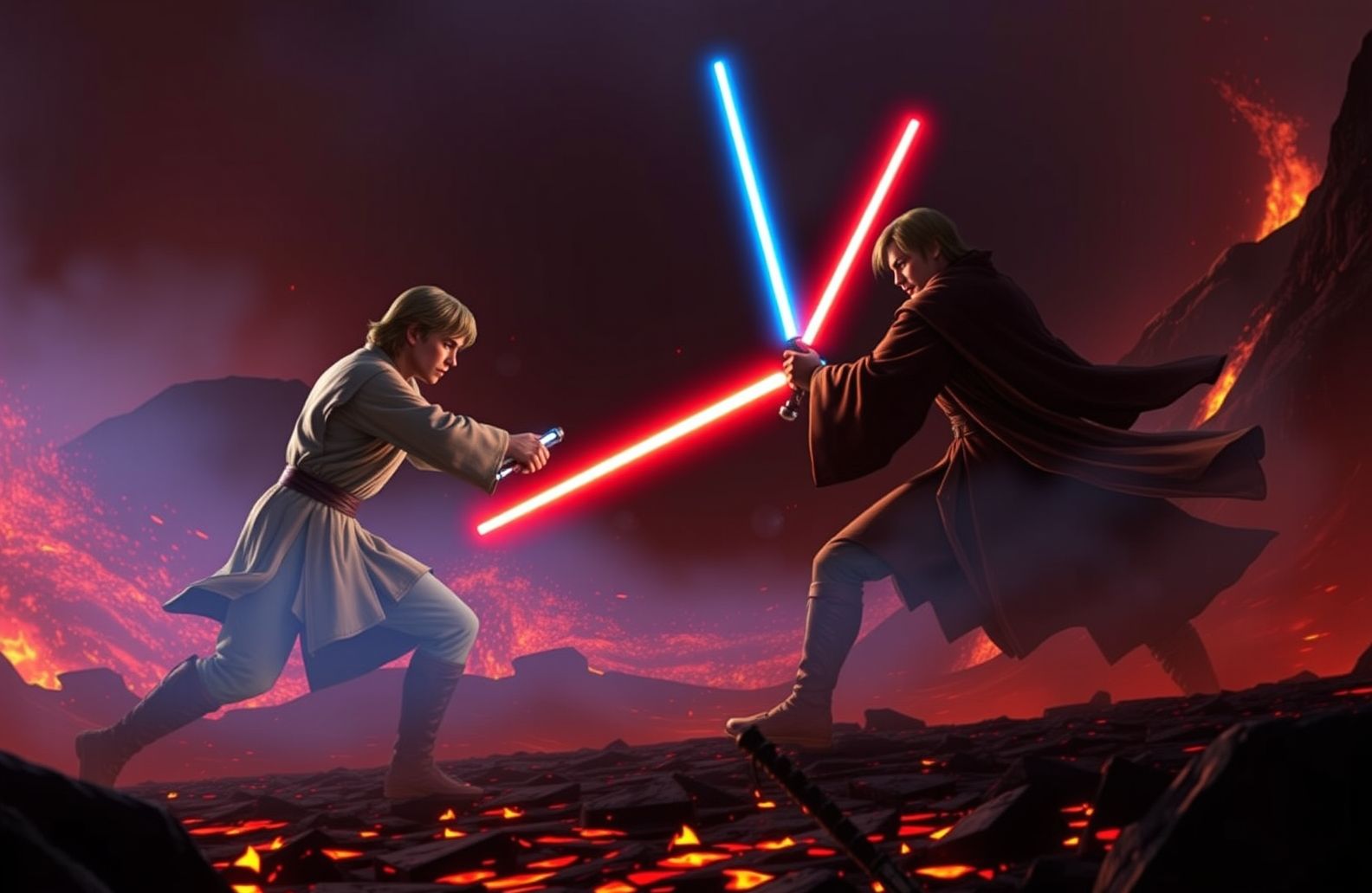 Anakin Vs Obi Wan Wallpaper