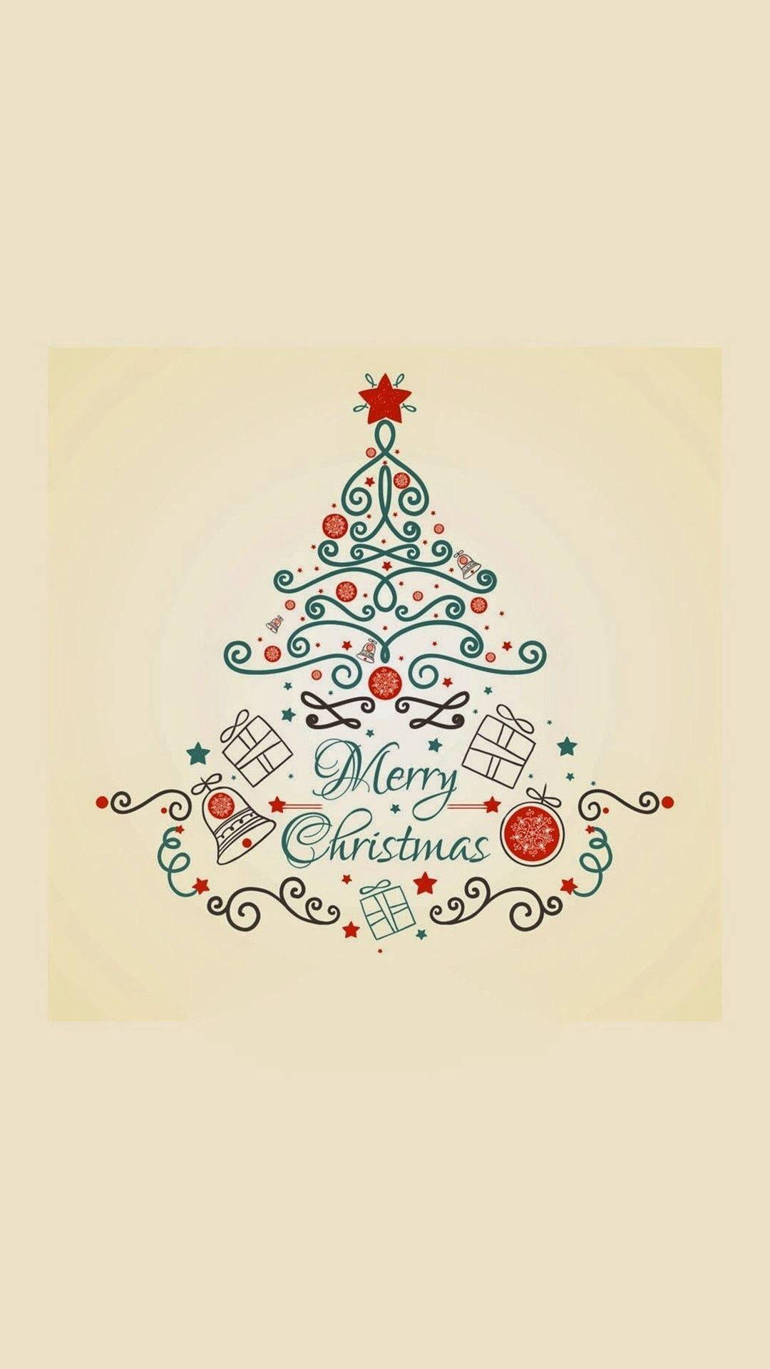 Download Cute Christmas Iphone Tree Shape Wallpaper