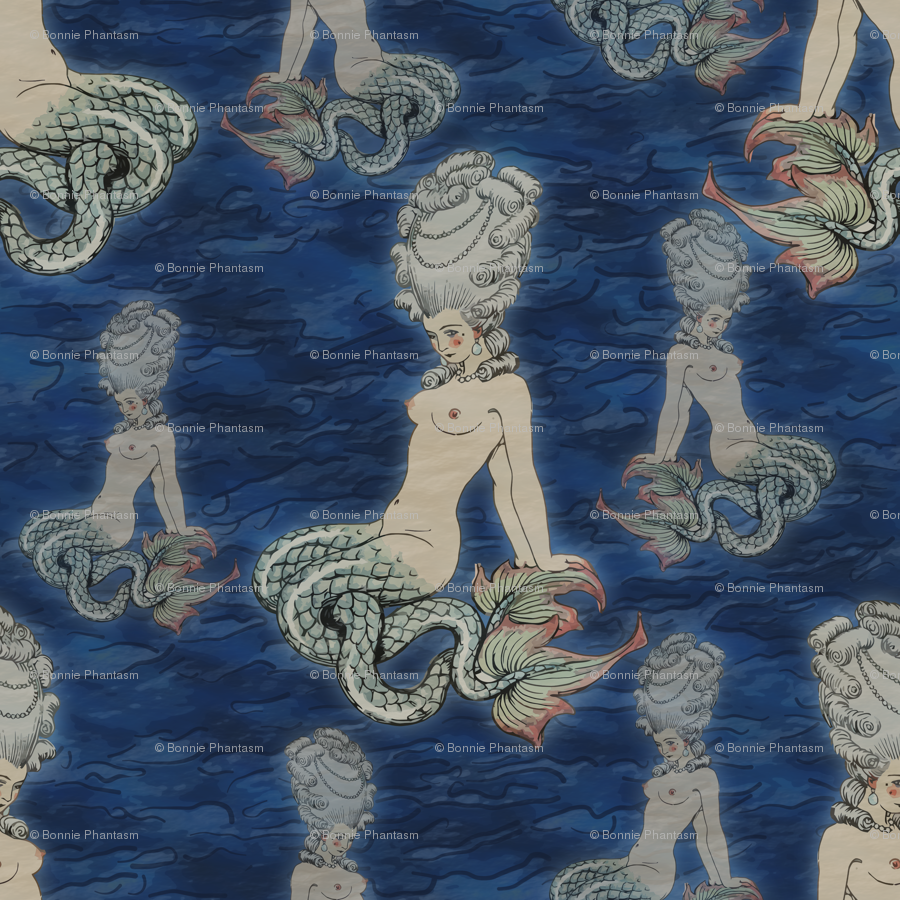 Vintage Mermaid Wallpaper The Little Rococo