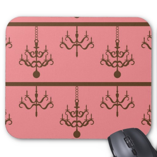 Damask Chandelier Wallpaper Print Pattern Mouse Pad