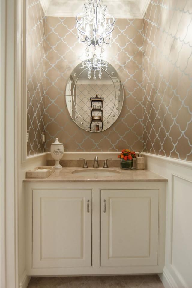 Glamorous Bathrooms With Wallpaper Bathroom