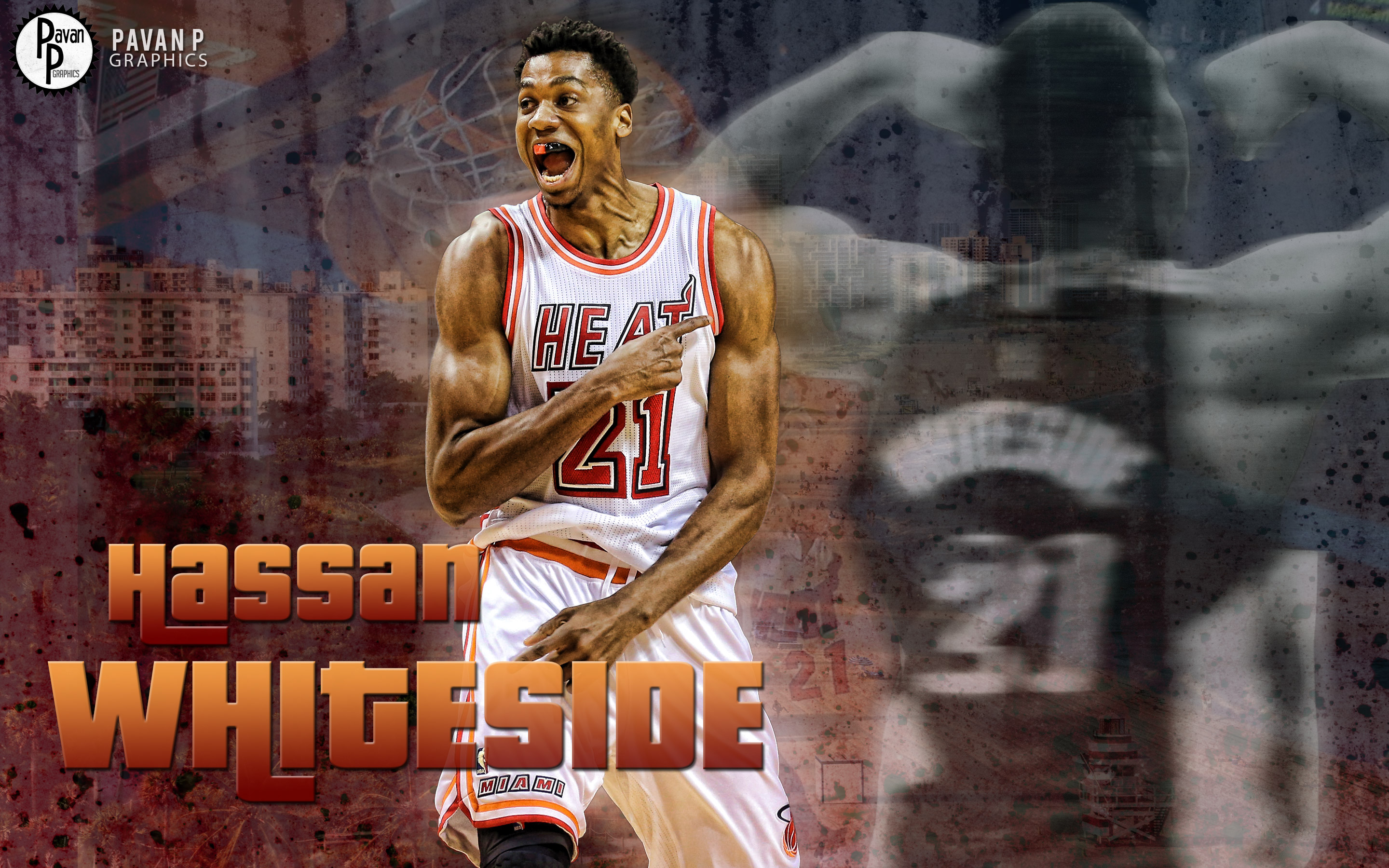 Hassan Whiteside Miami Heat Wallpaper Basketball
