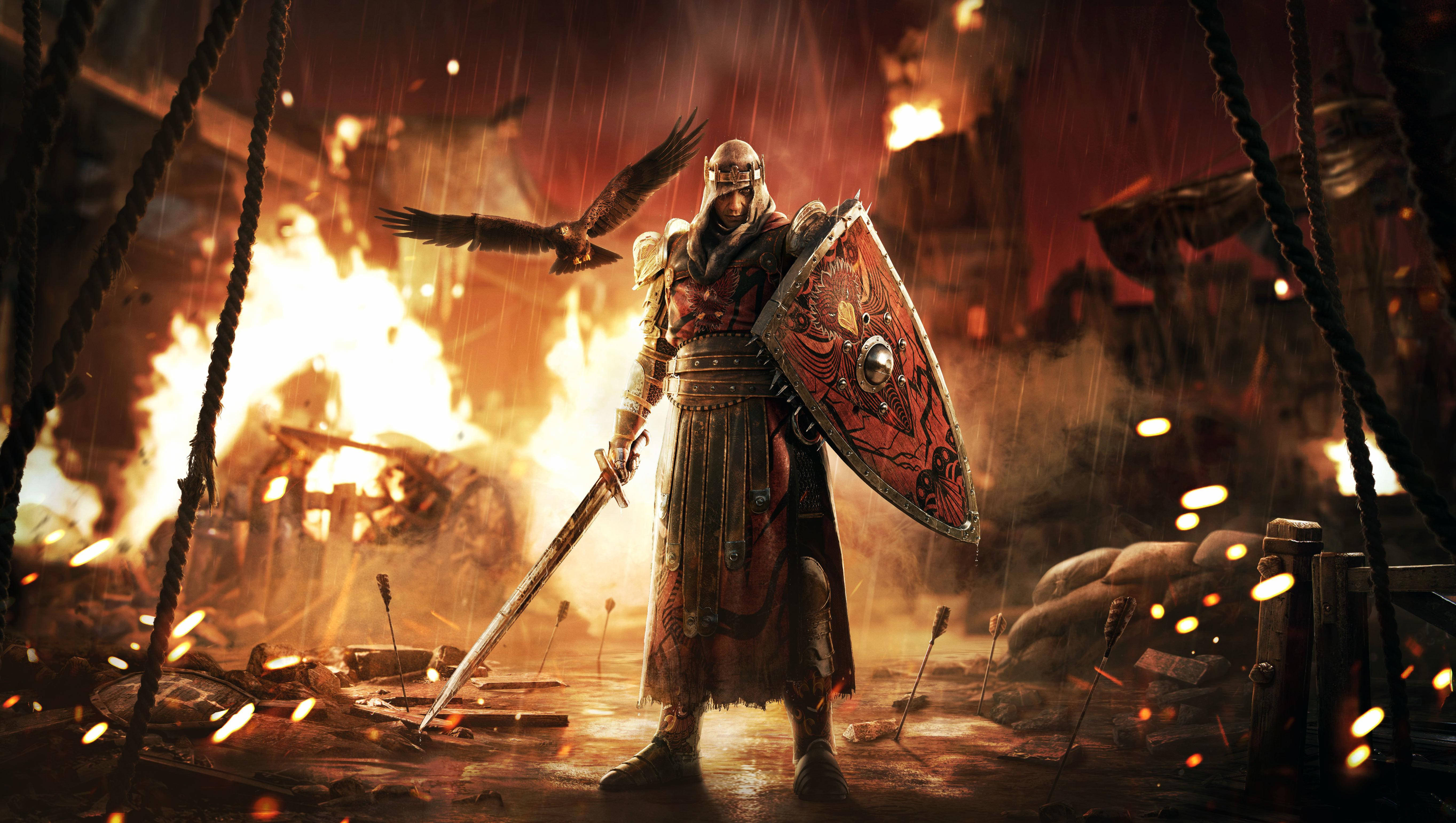 For Honor Game Black Prior Fire Aesthetic Wallpaper