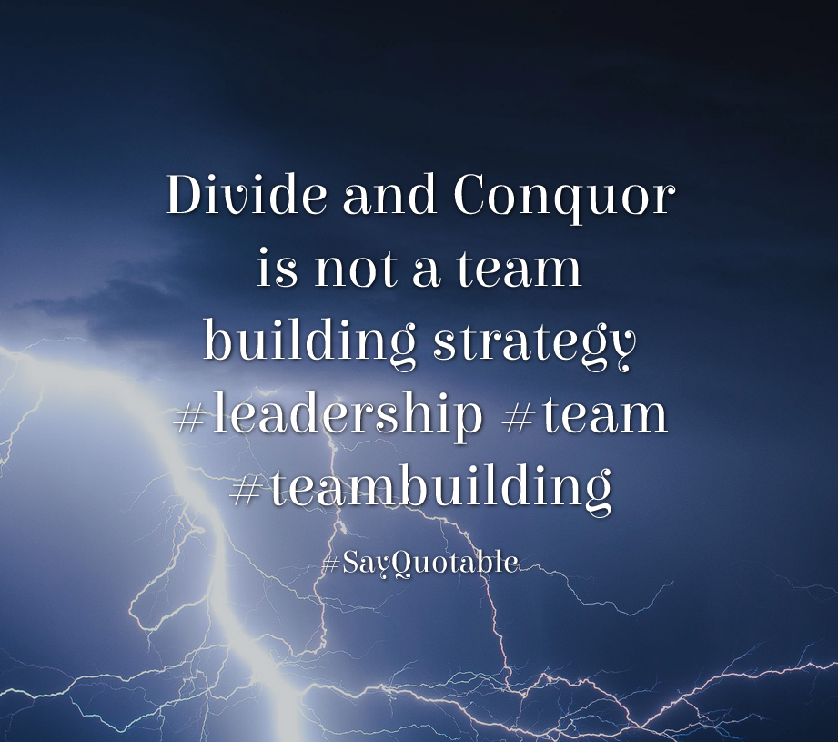 Quotes About Divide And Conquor Is Not A Team Building Strategy