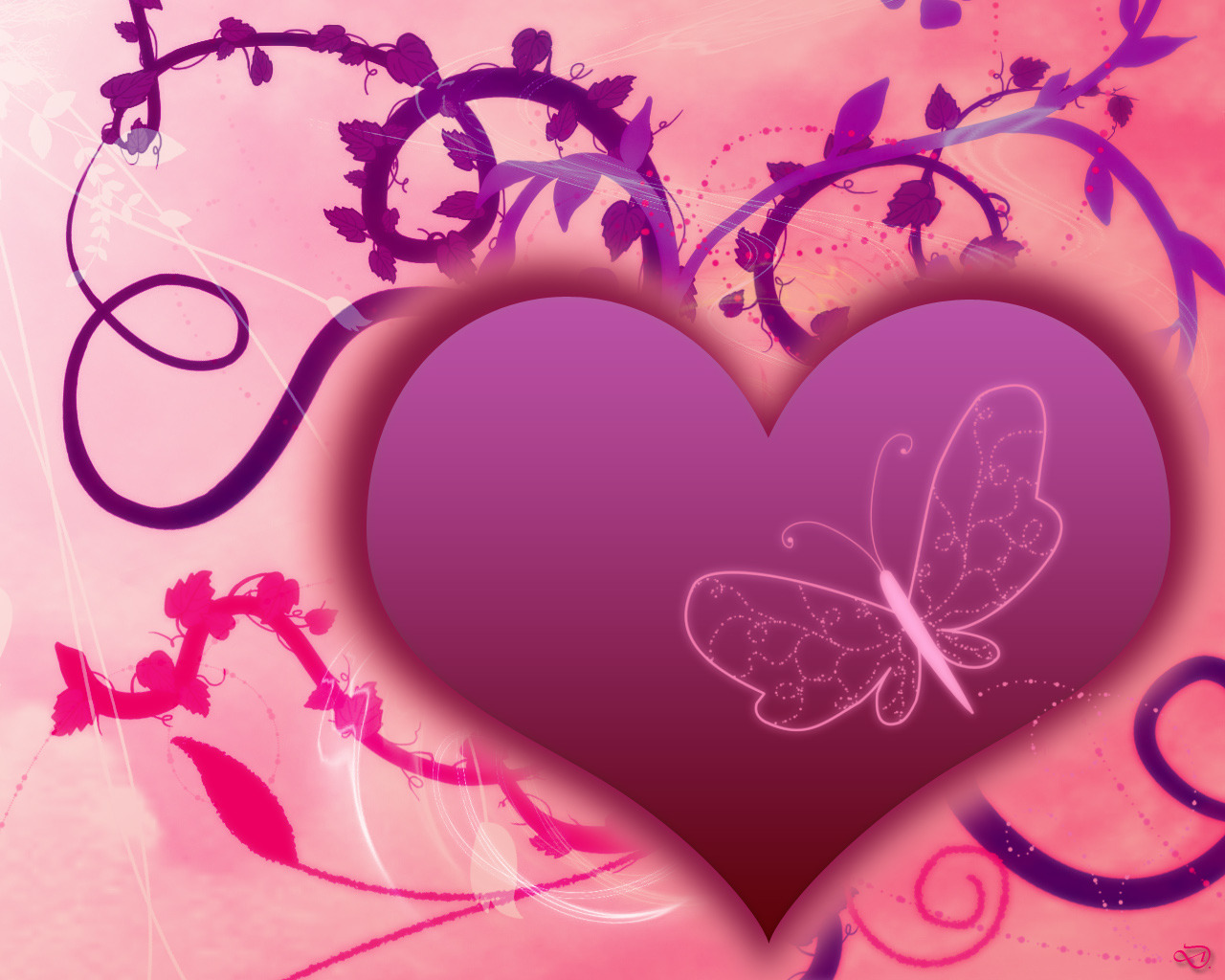 Pink Heart Wallpaper HD Background