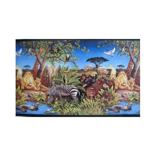 Jungle Animals Wallpaper Border Home Improvement 500x500