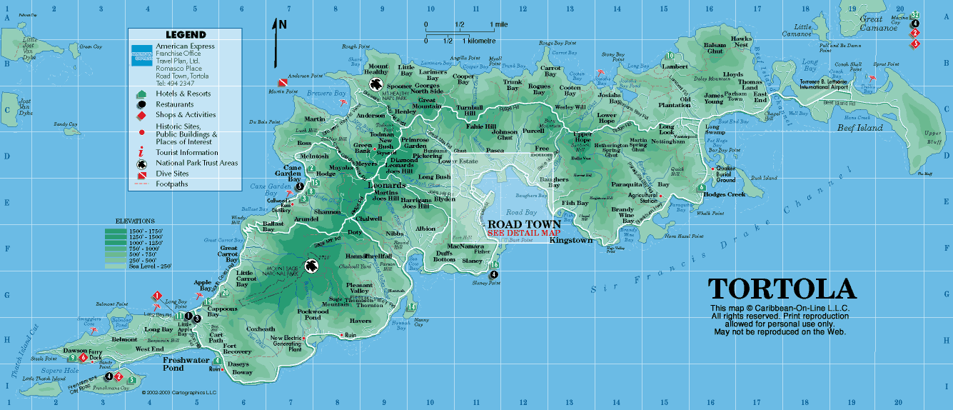 Tortola Map Postcard Wallpaper Picture