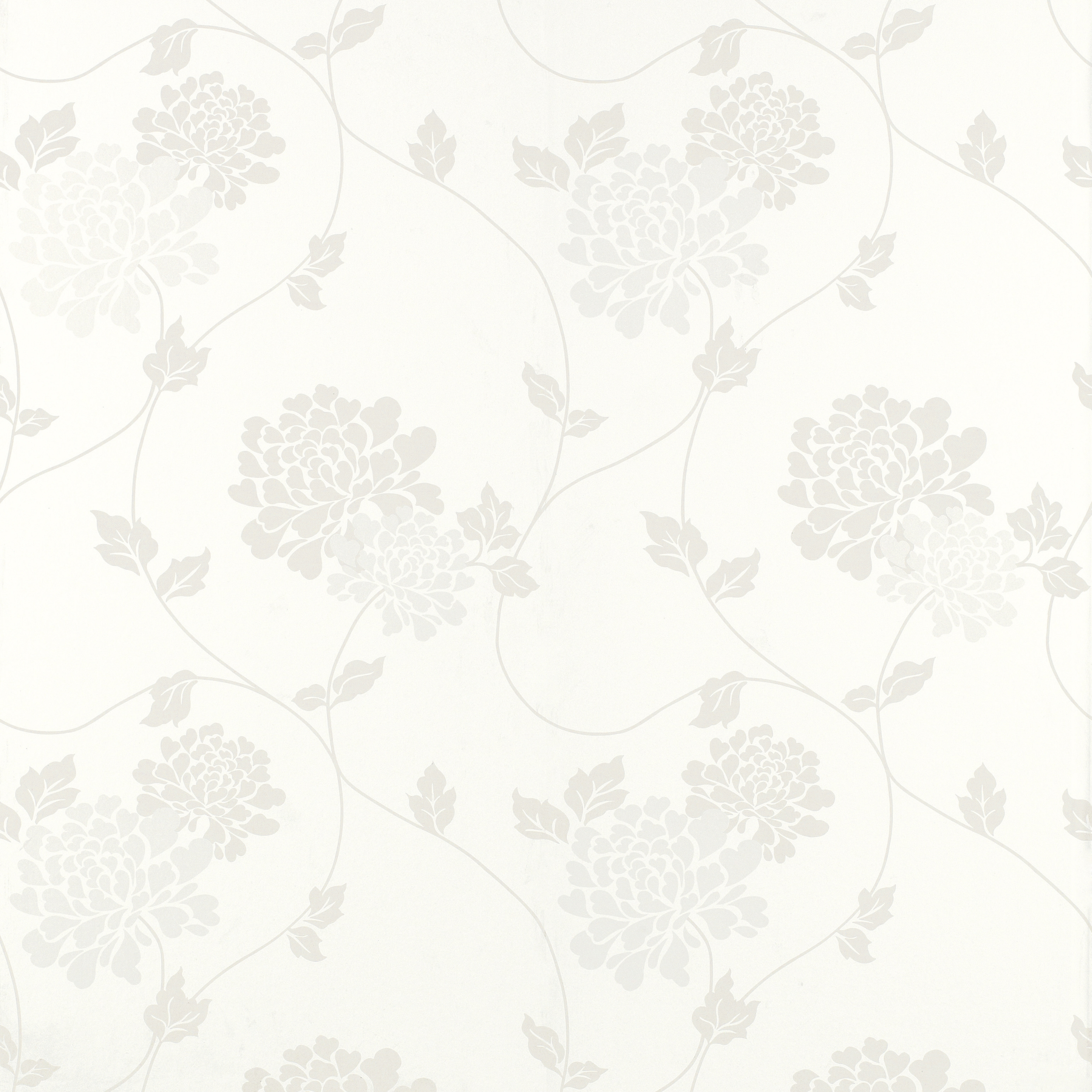 Home Decorating Wallpaper Isodore Cotton White Floral