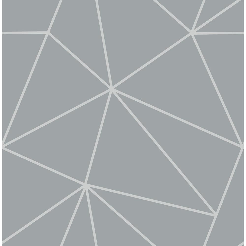 Fine Decor 564 sq ft Arken Silver Geometric Wallpaper 2900