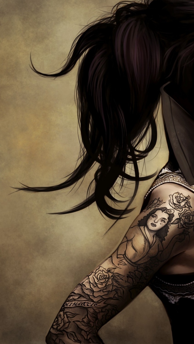 Wallpaper Girl Profile Tattoos Shoulder iPhone 5s