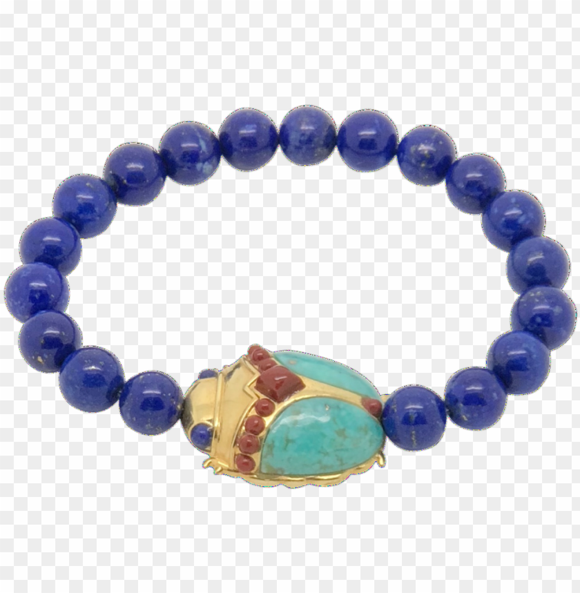 Turquoise Scarab Lapis Lazuli Bead Bracelet By Amanda