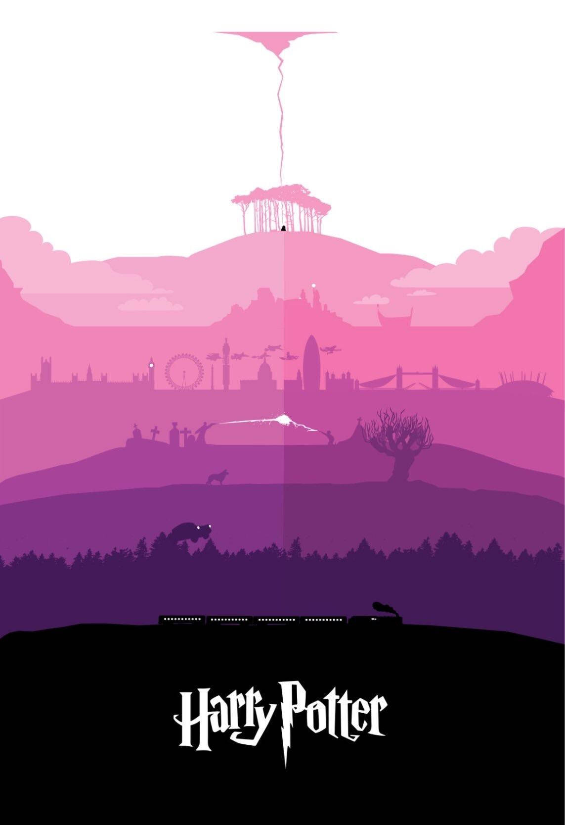 Pink Harry Potter iPhone Poster Wallpaper