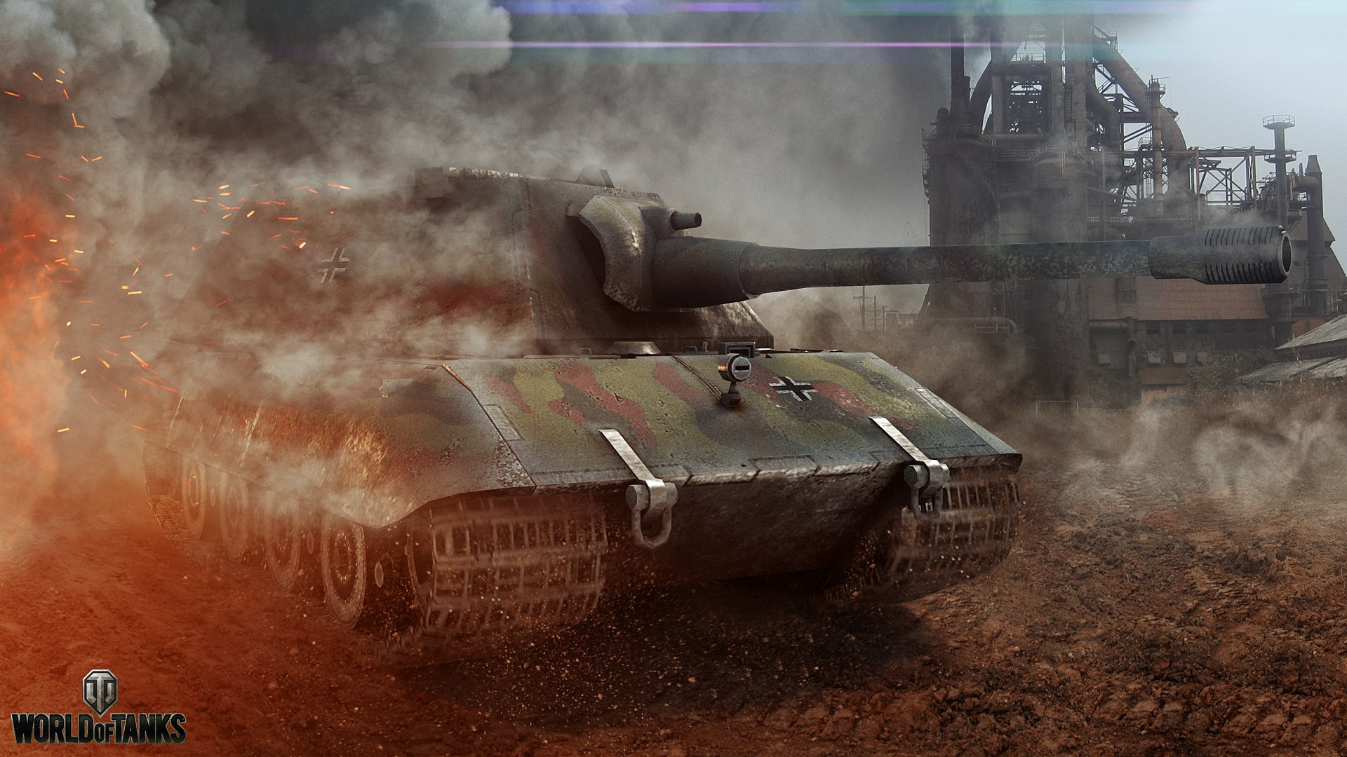 Photos Wot Tanks E100 3d Graphics Games Smoke