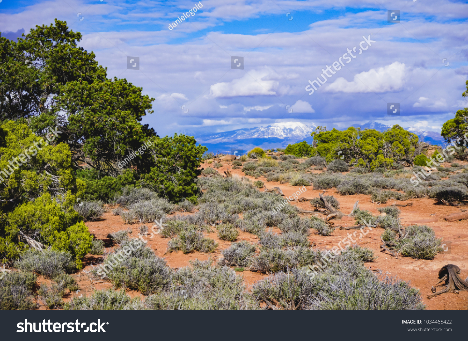 Layers Trees Rocks Mountains Background Moab Stock Photo Edit Now