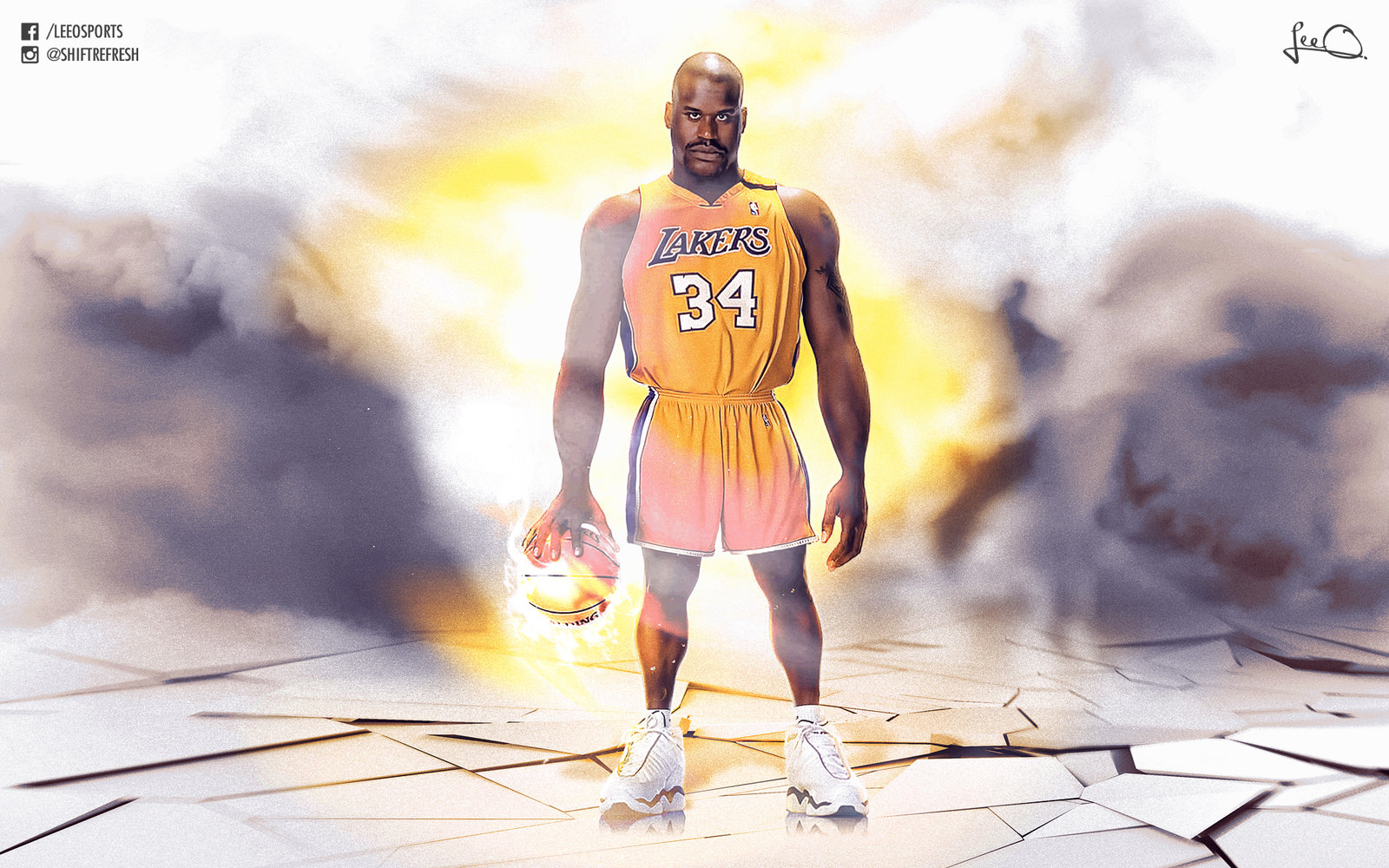 Shaquille O Neal Caricature Nba Wallpaper By Skythlee On
