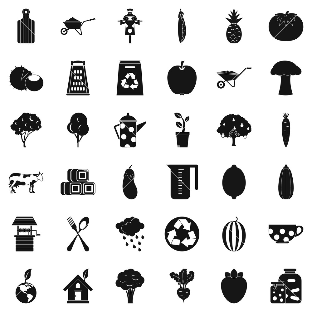 Recycling Icons Set Simple Style Of Vector For