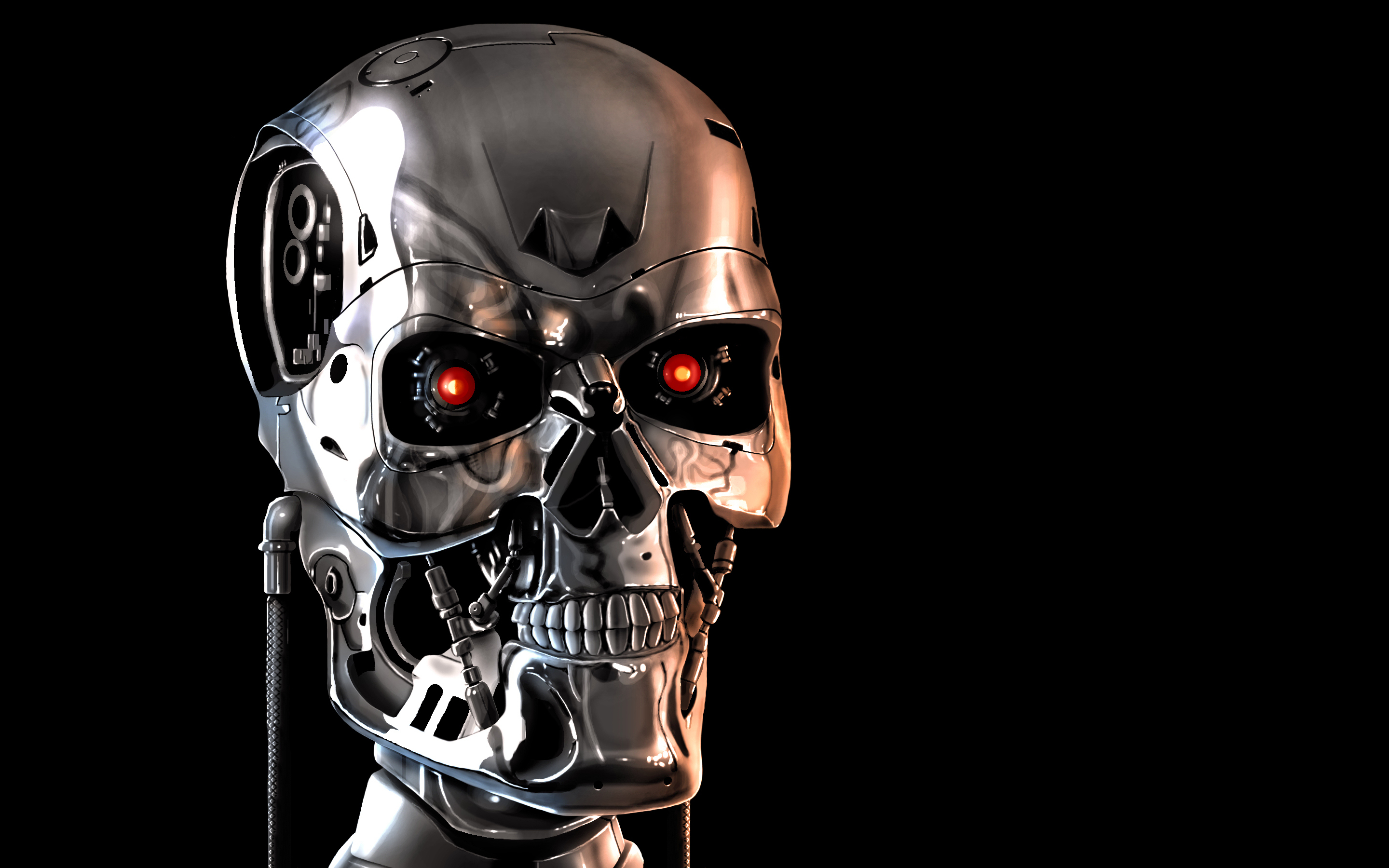 Terminator Robot Skull Skeleton Movement Black