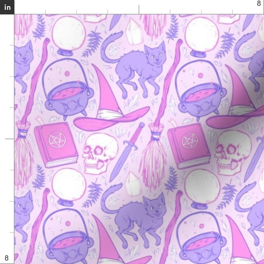 Pastel Witch Aesthetic Desktop Wallpaper