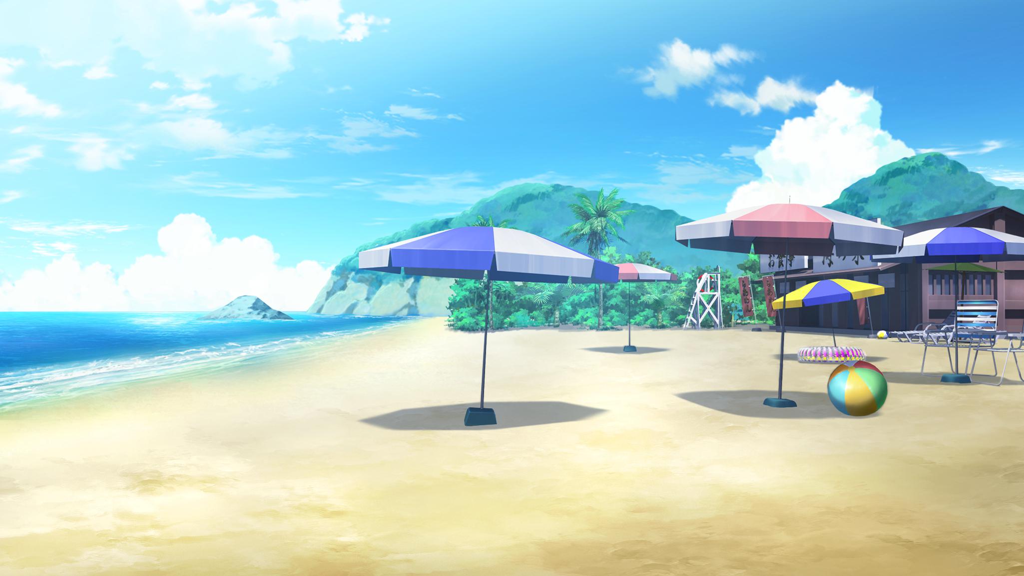 Background Of Anime Beach In Hq Definition