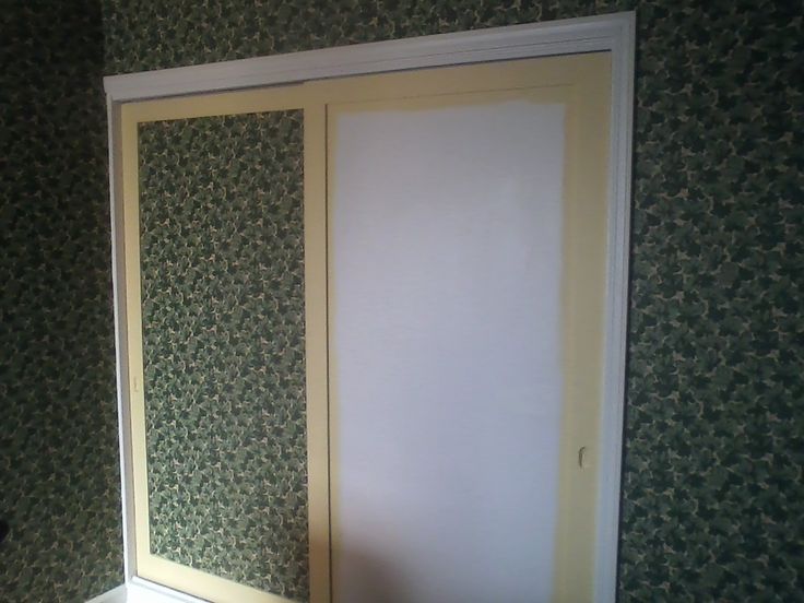 Old Closet Doors Updated With Wallpaper B And L Painting Wal