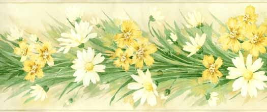 Daisy And Daffodil Wallpaper Border Mk77685b