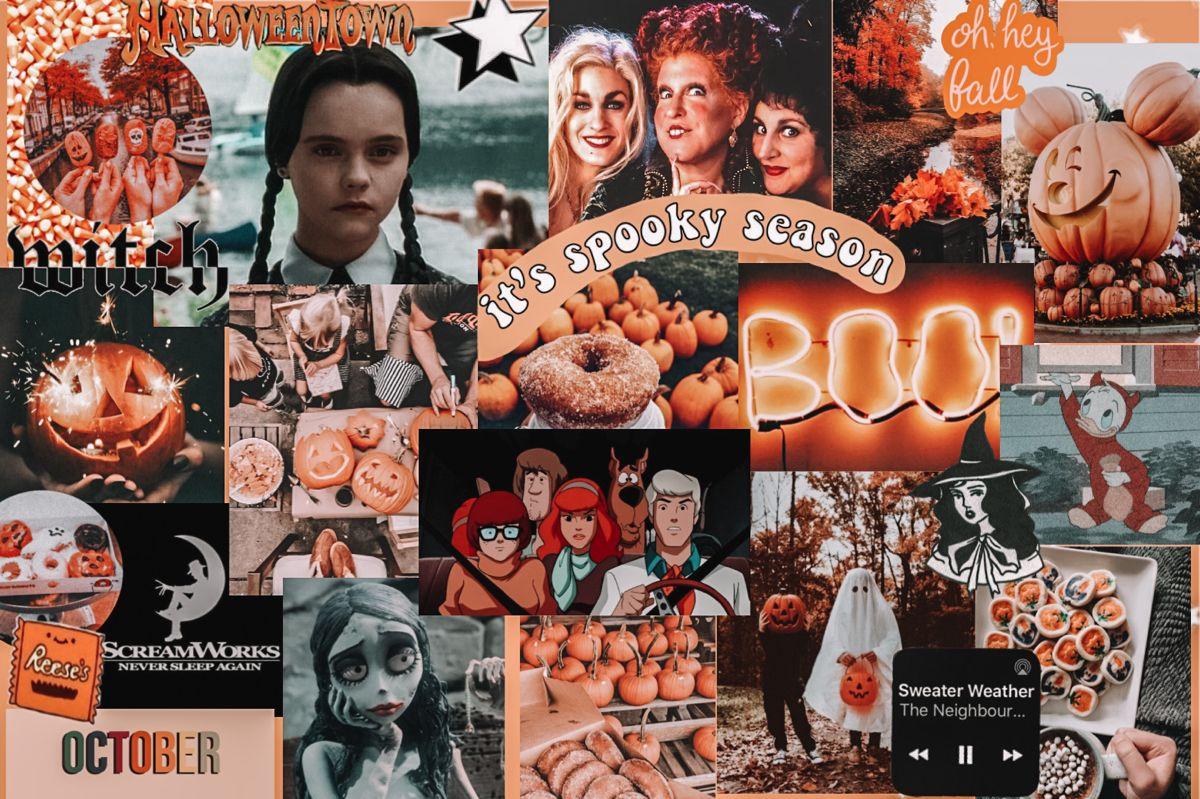 Halloween Puter Screen Collage Desktop Wallpaper