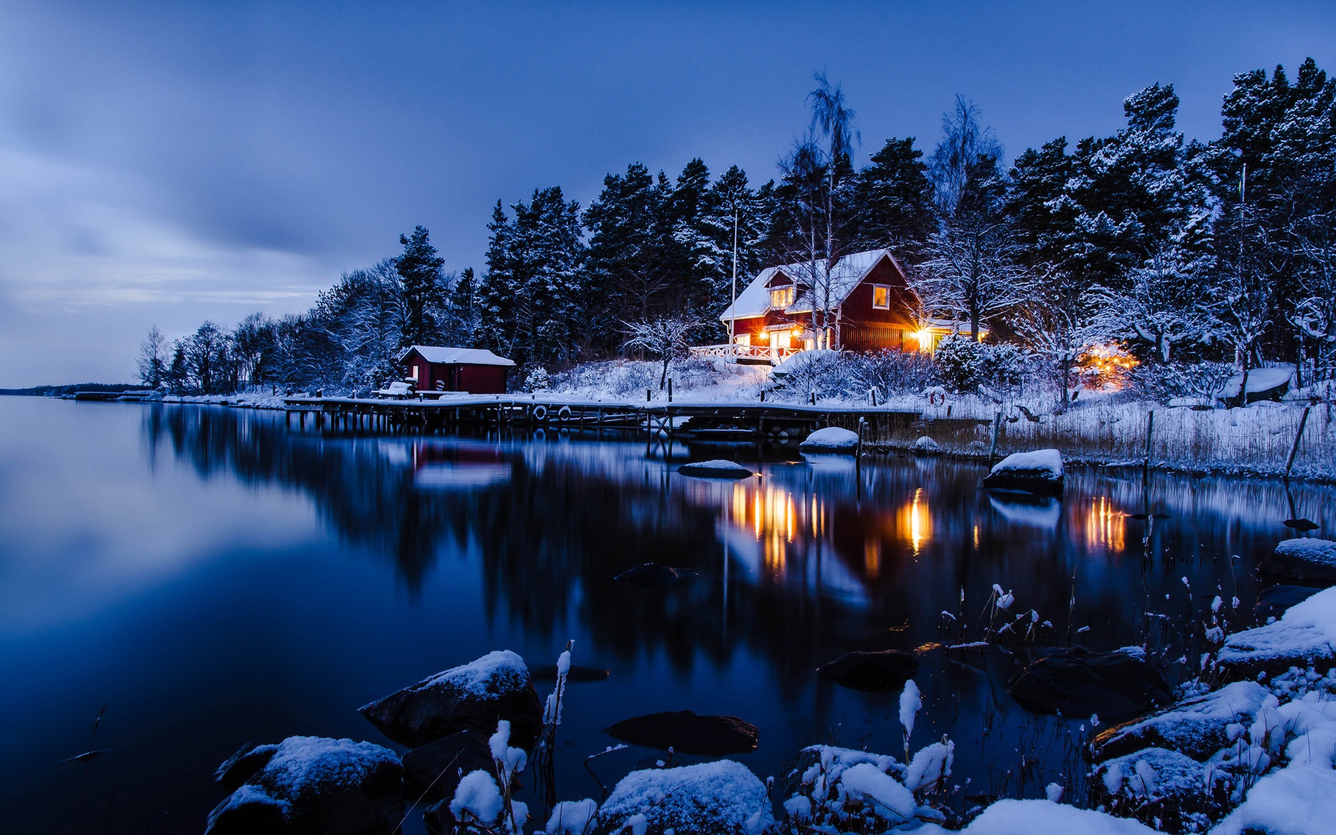 Sweden Landscape Nighty Desktop S Wallpaper