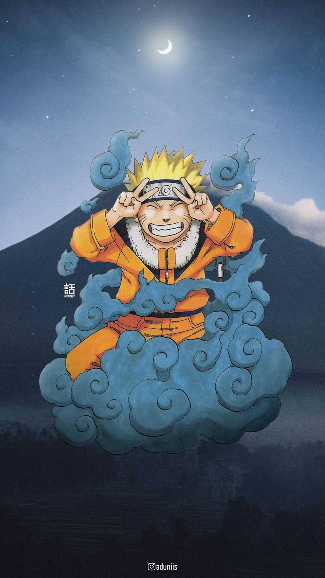 Download Naruto Mobile 4k On A Cloud Wallpaper
