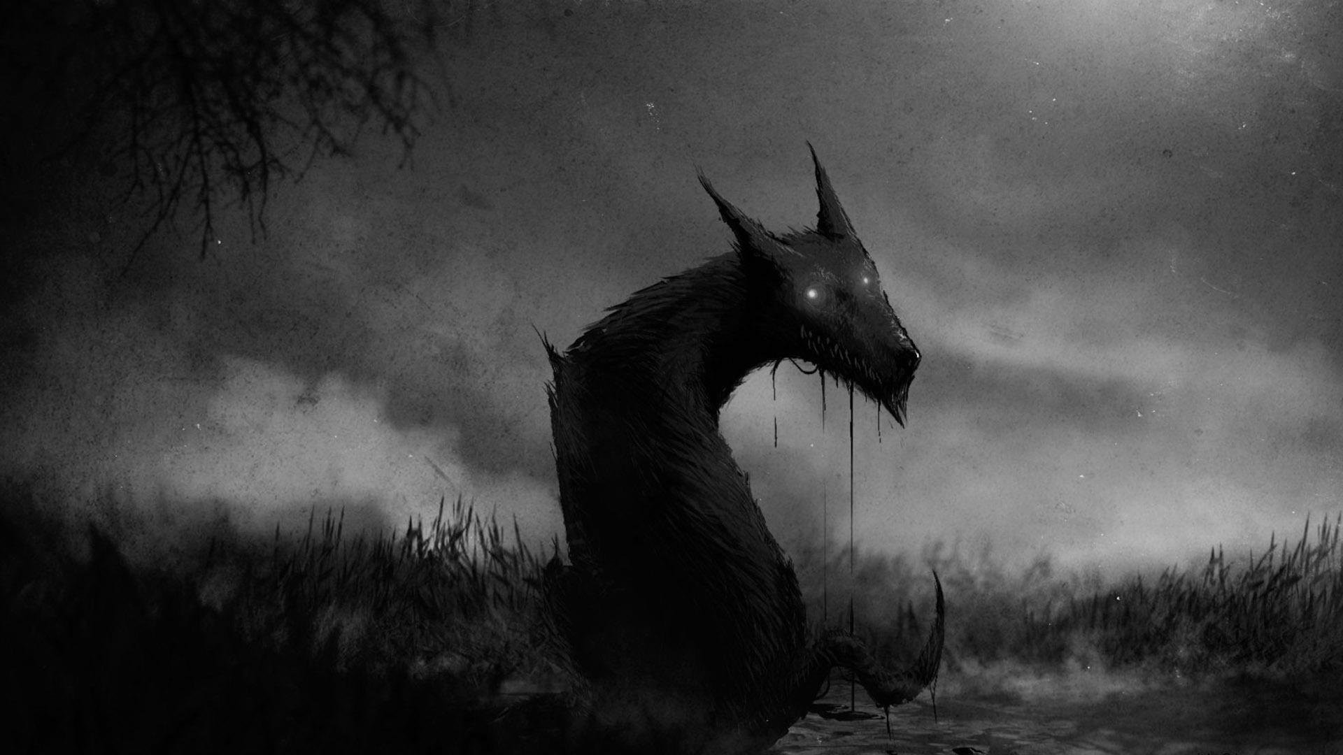 Dark Evil Horror Spooky Creepy Scary Wallpaper Demon Wolf With