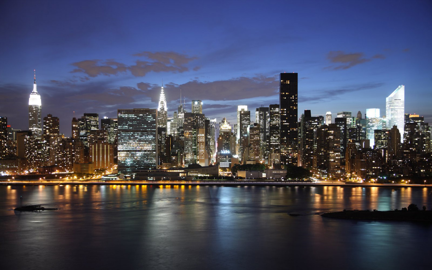 New York Skyline Night Wallpaper 1680x1050 pixel City HD Wallpaper