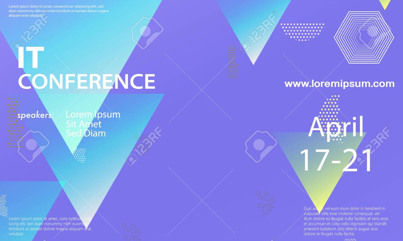 Conference Announcement Design Template Flyer Layout Geometric
