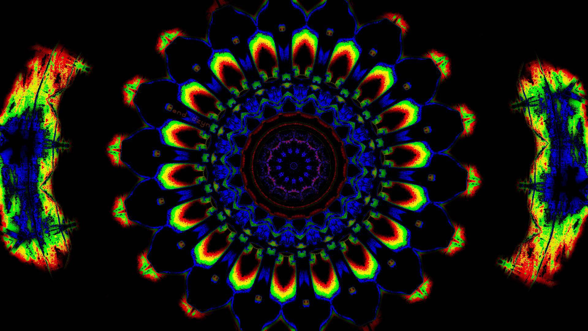 Trippy Dark Aesthetic Flower Art Wallpaper