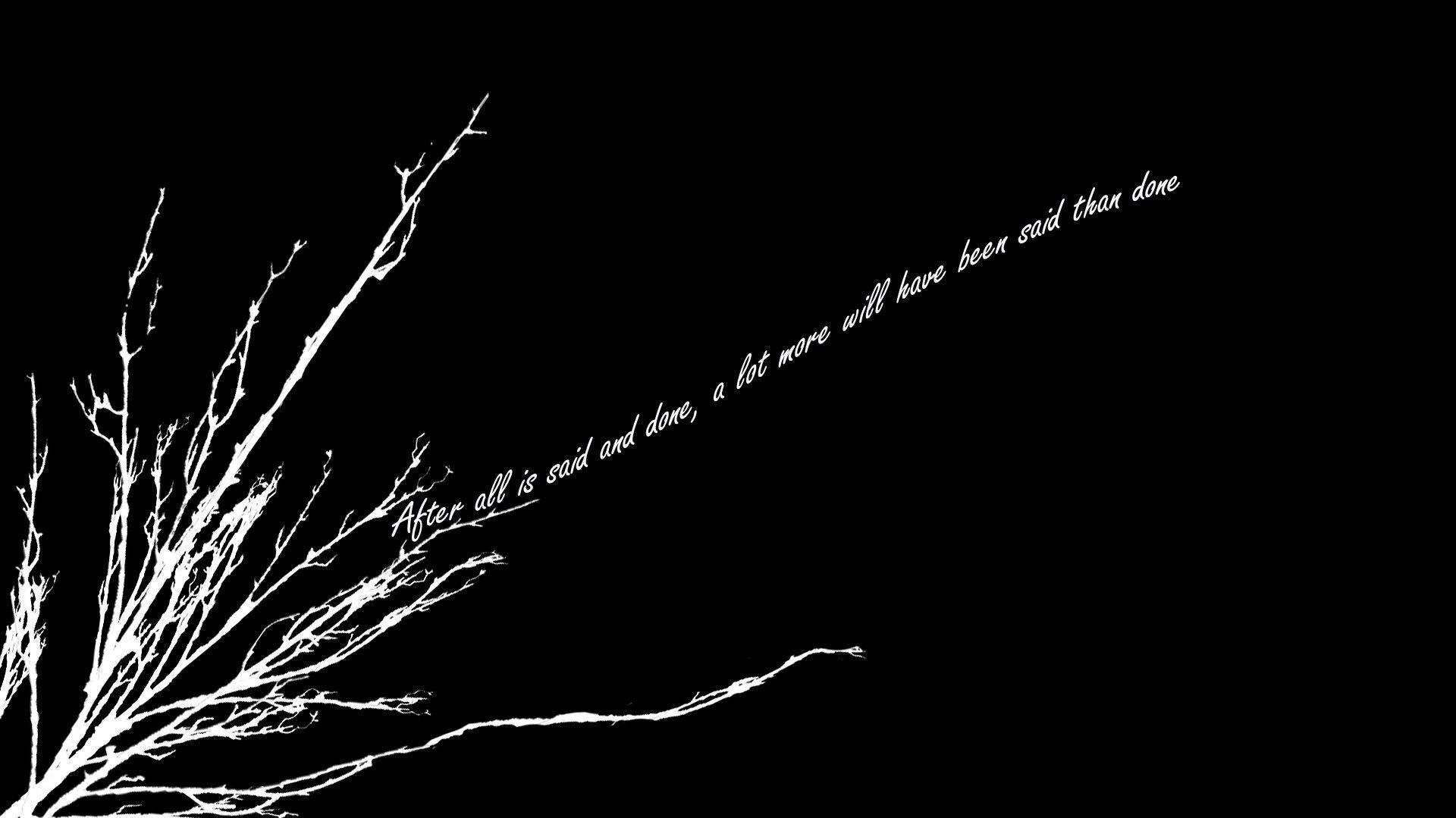 Dark Aesthetic Puter With Quote Wallpaper