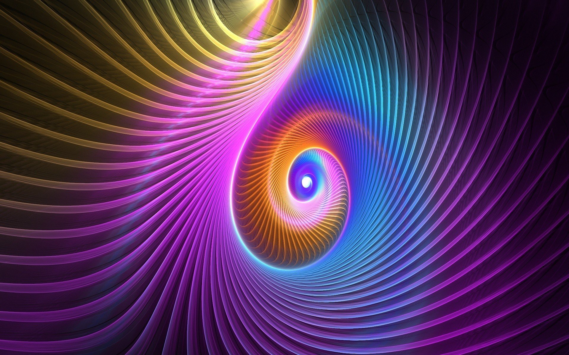 Neon Spiral Abstract HD Wallpaper