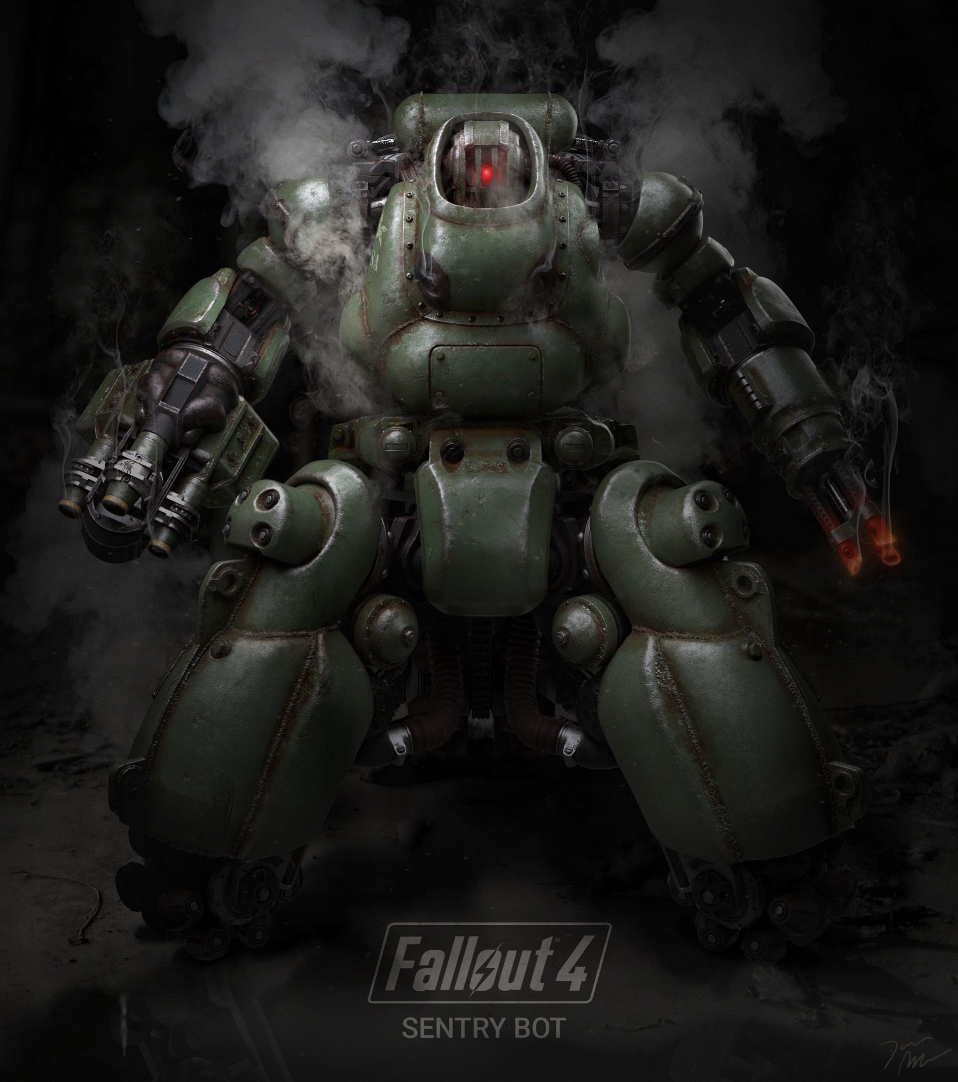 Fallout Sentry Bot Poster Funko Pop