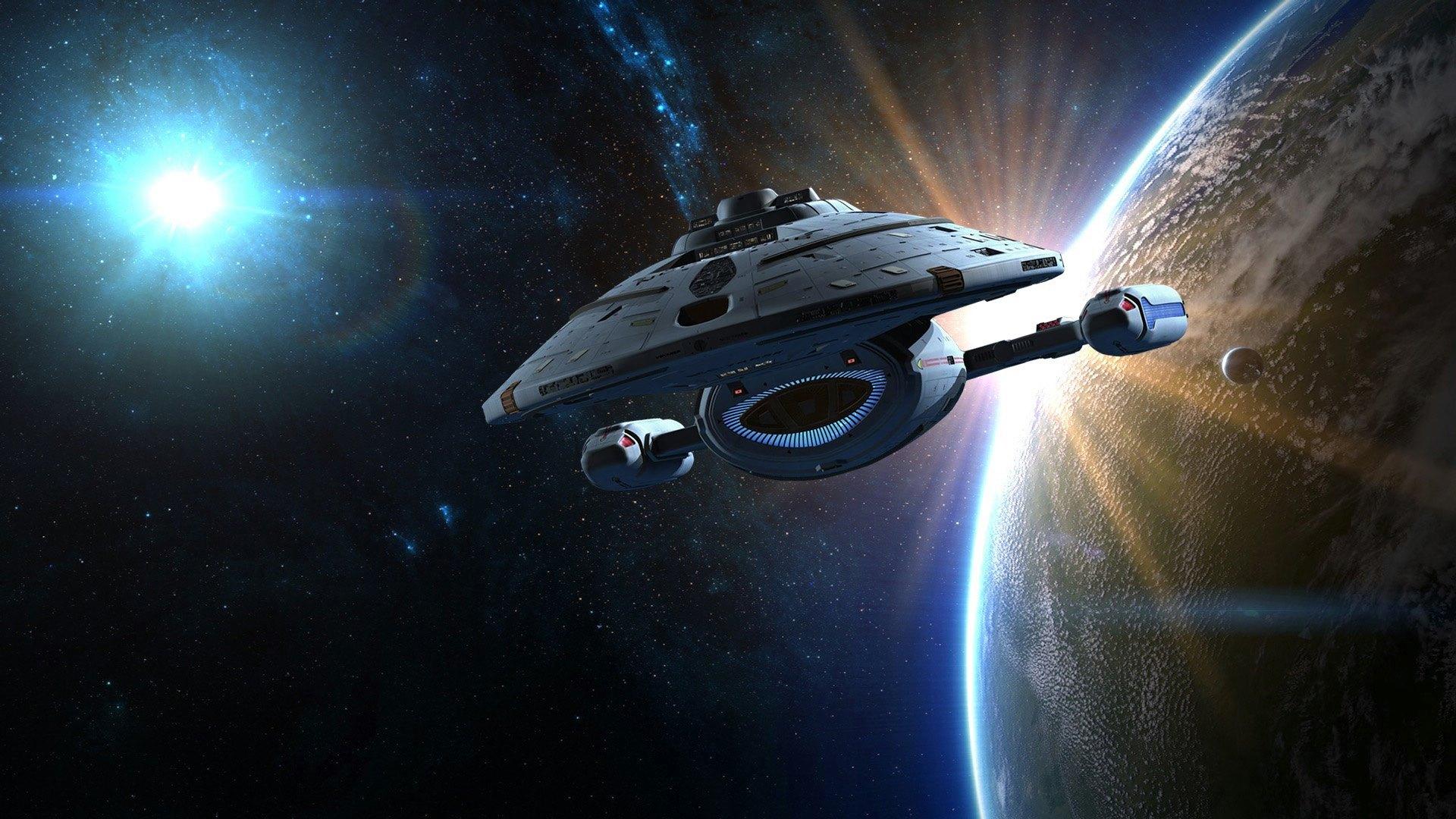 Spaceship Near The Light Star Trek HD Desktop Wallpaper