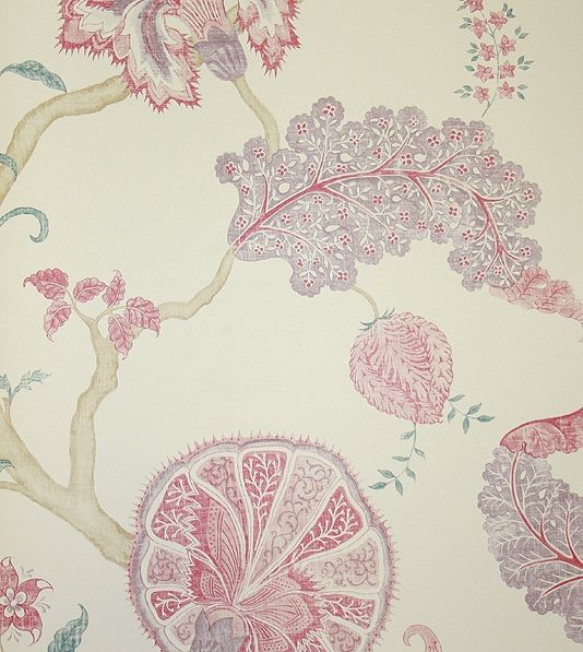 Palampore Wallpaper Large Floral Jacobean Design In Mauve