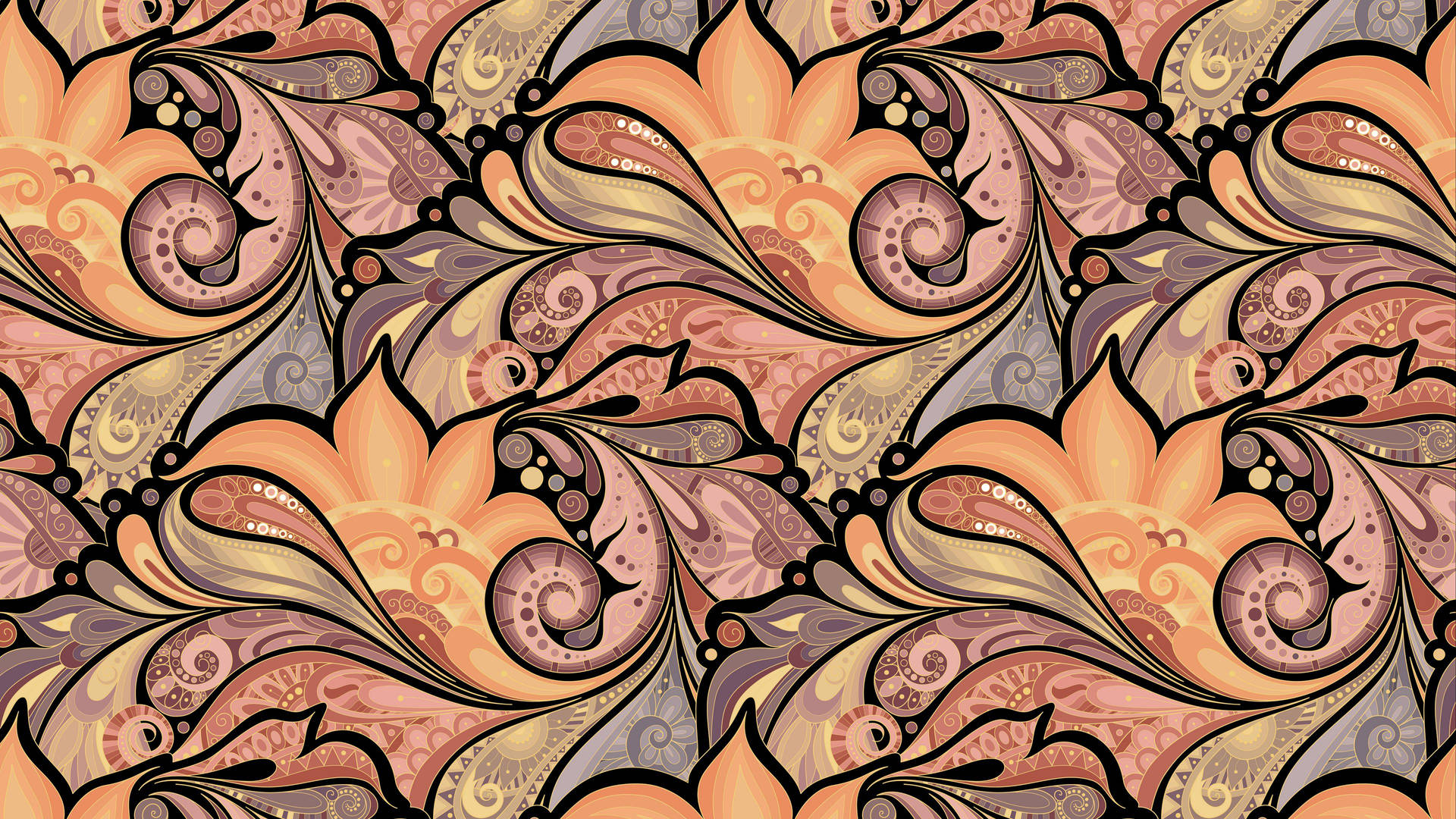 Sfondo Desktop Vintage Paisley Pink Computer Wallpaper Floral