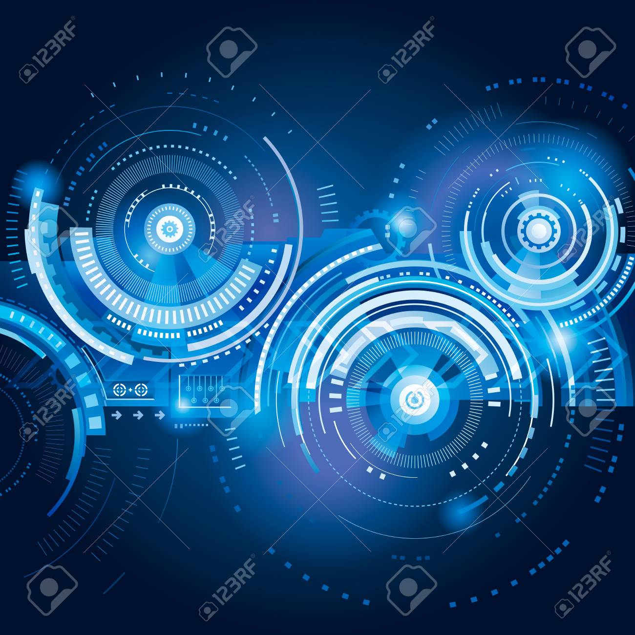 Abstract Technology Engineering Blue Technical Background Royalty
