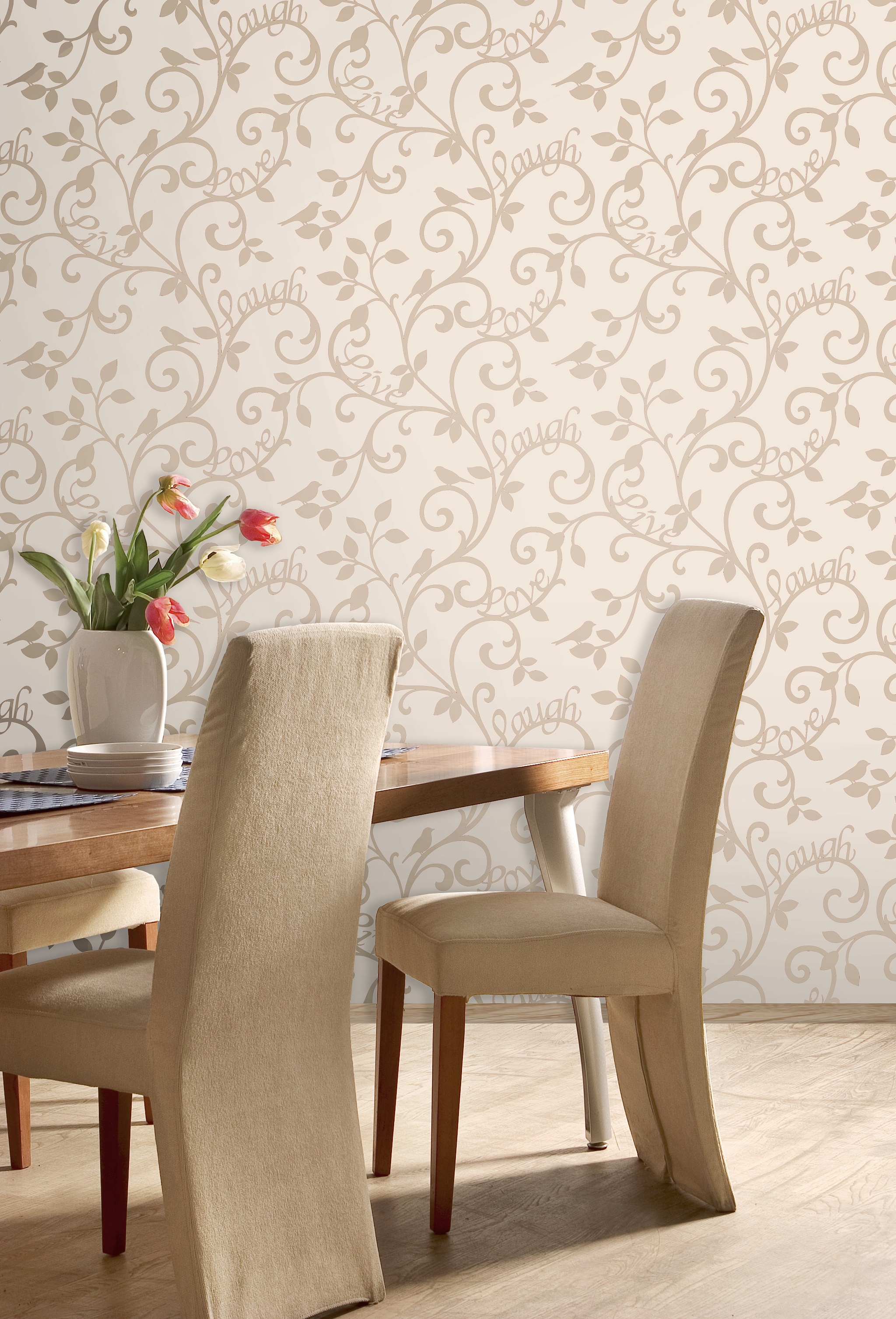 Fine Decor Live Love Laugh Wallpaper Fd40286 Cut Price