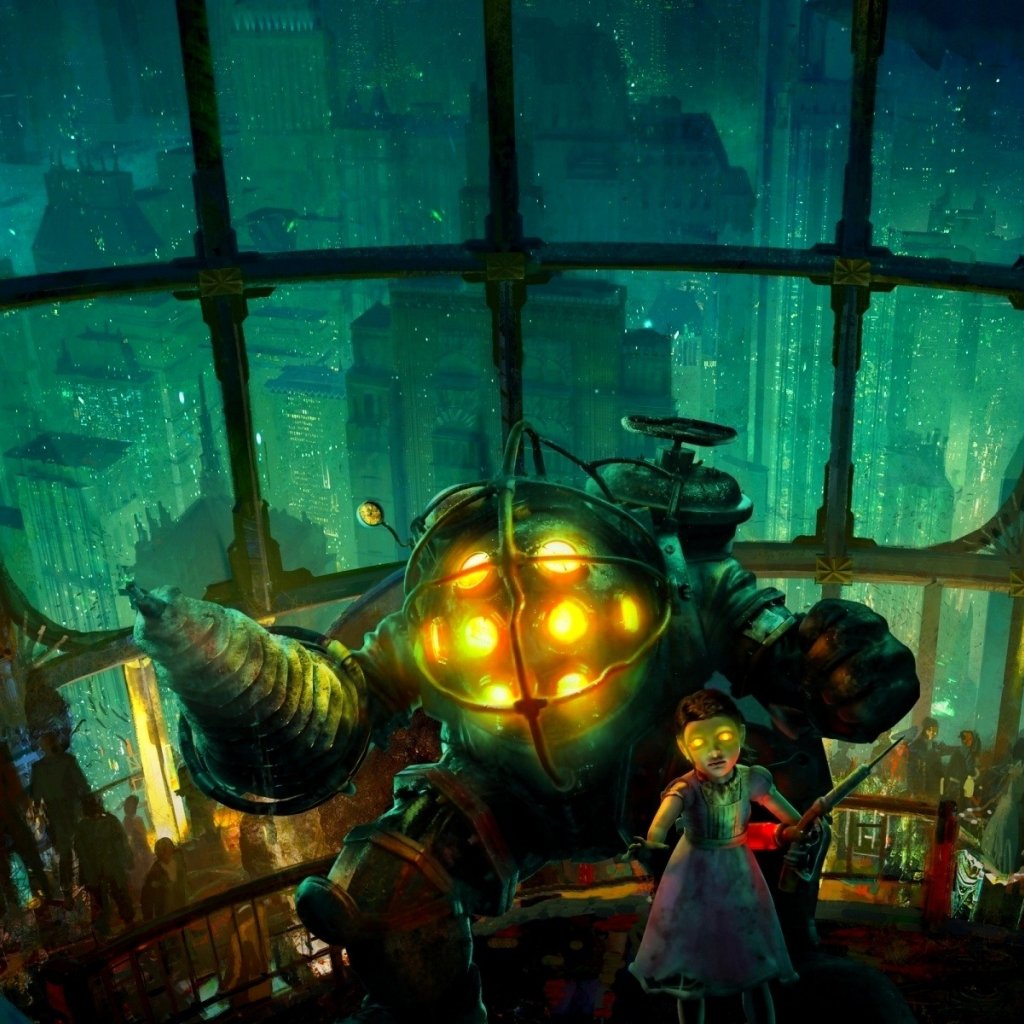 Bioshock Big Daddy And Little Sister iPad Wallpaper Pictures