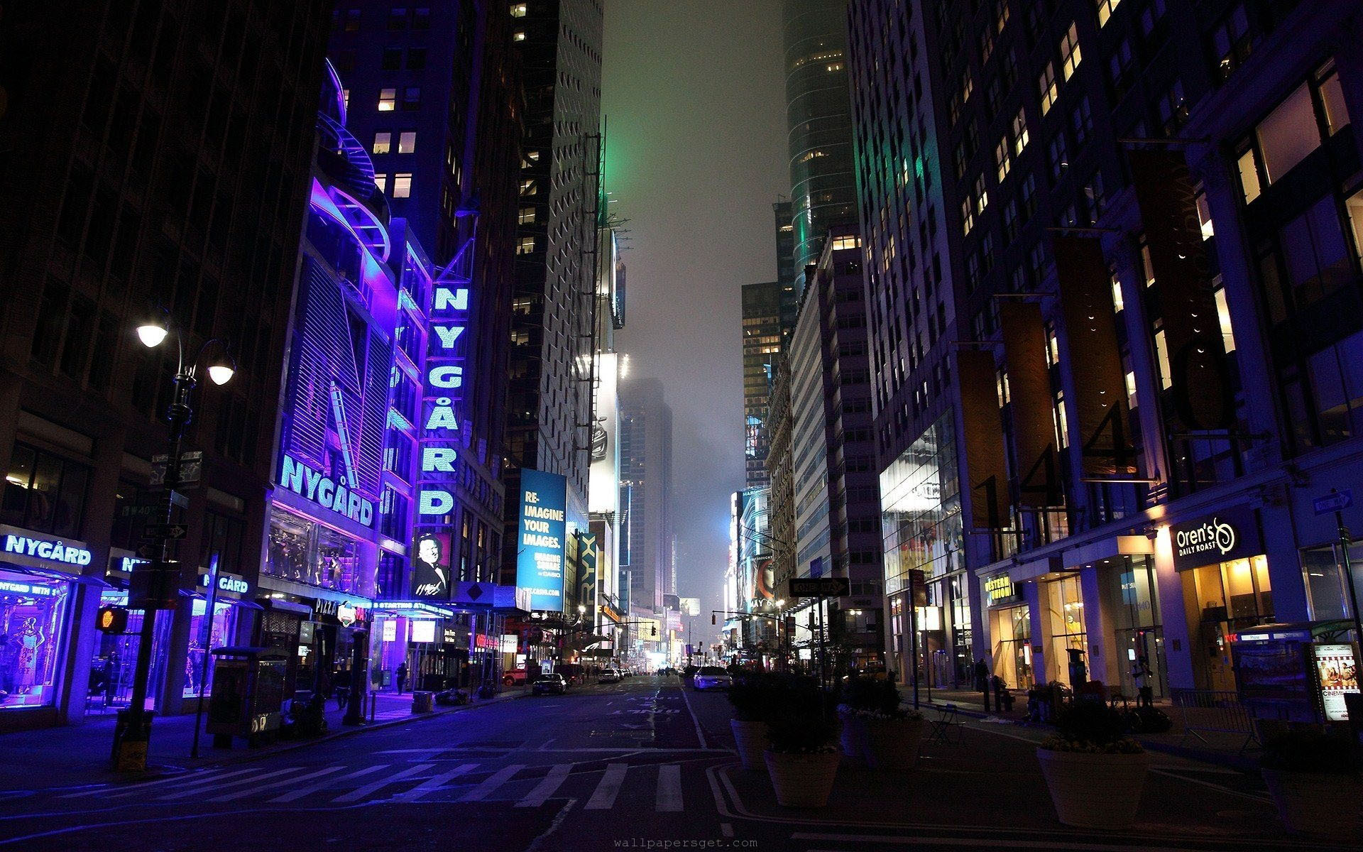 Free Download New York City Streets At Night Hd Wallpaper