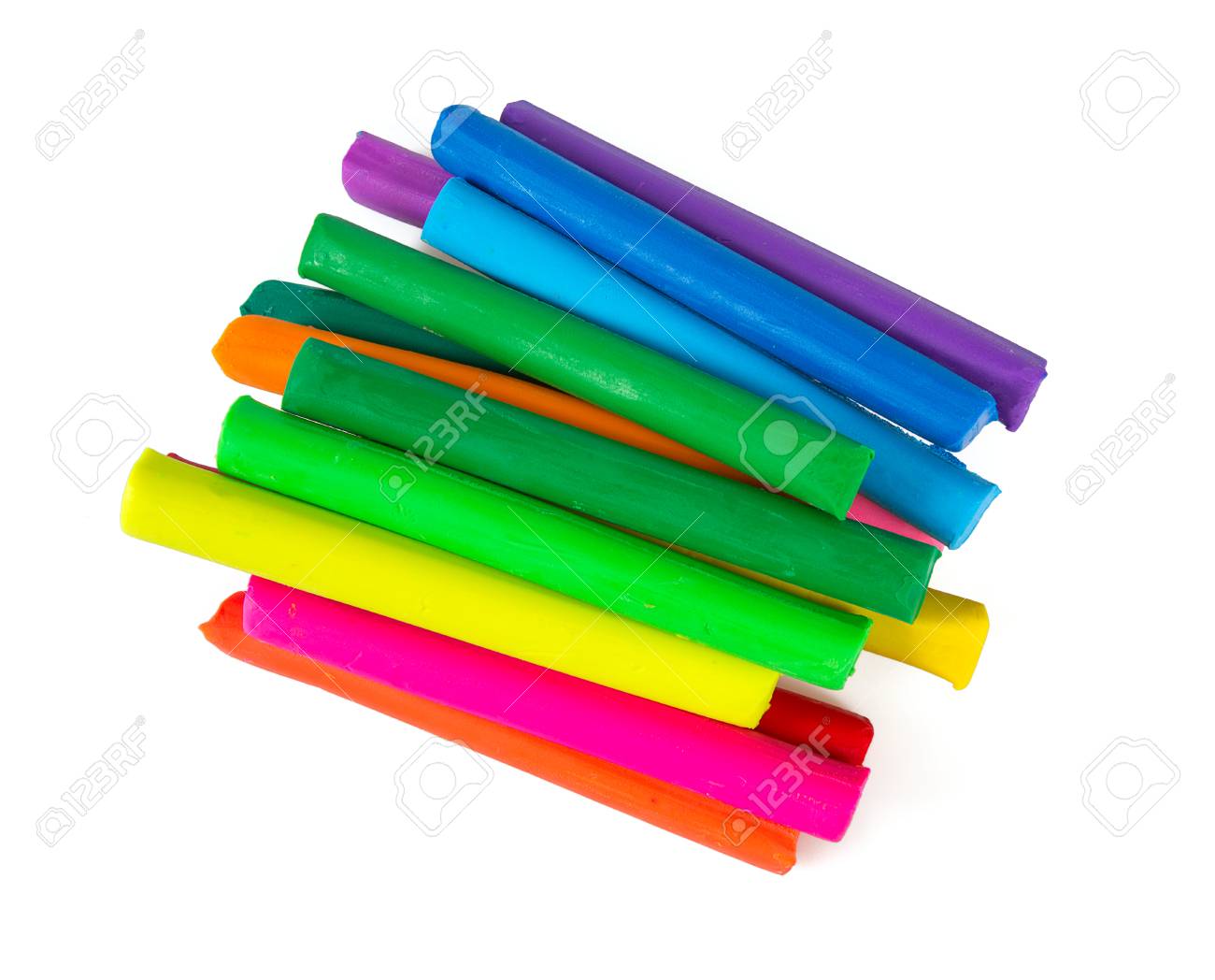 Colorful Playdough On White Background Stock Photo Picture And